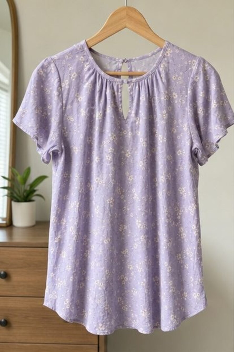 Navy Smocked Top
